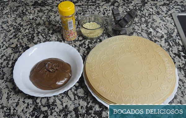 ingredientes para la tarta de chocolate crujiente