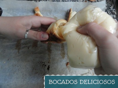 rellenamos los barquillos con la crema