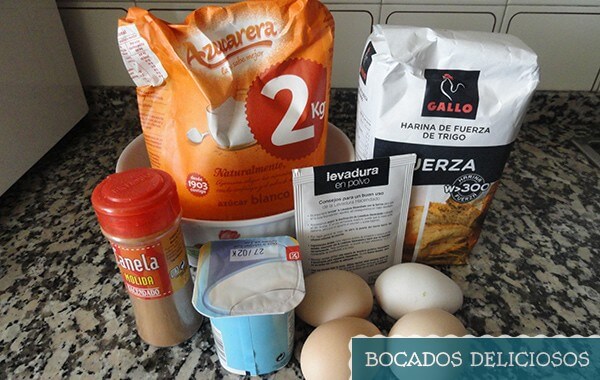 ingredientes de bizcocho de yogurt y nueces