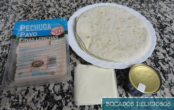 ingredientes de quesadillas de jamon york y atun