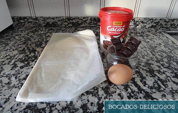 ingredientes rollitos rellenos de chocolate