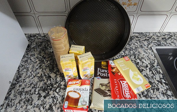 ingredientes tarta tres chocolates