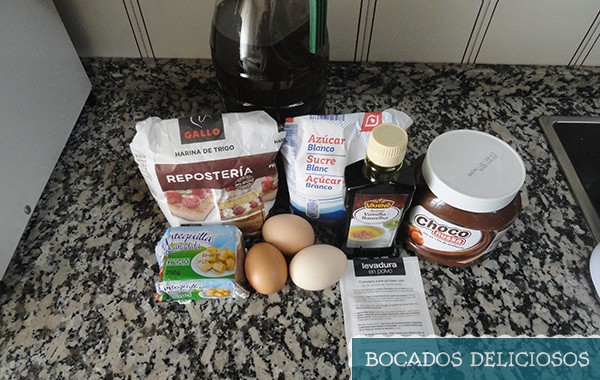 ingredientes cupcake con crema de chocolate