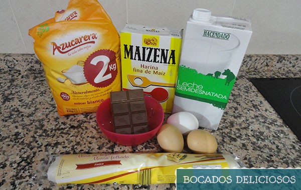 ingredientes napolitanas con chocolate