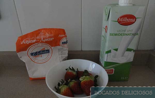 Ingredientes del batido de fresas