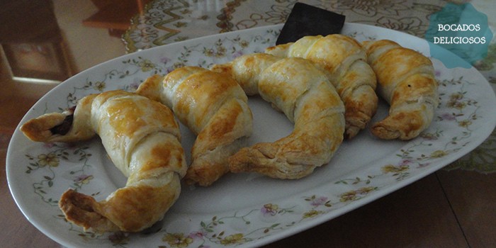 receta croissants con chocolate